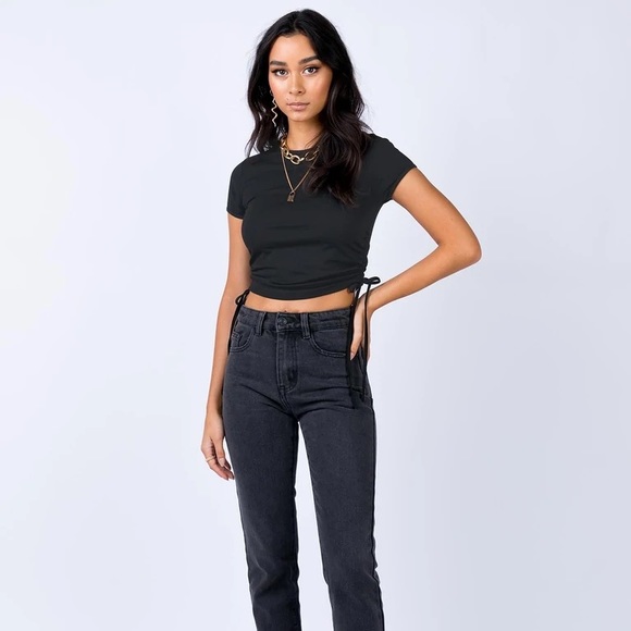 ✨NWOT✨ Princess Polly Evant Tee Black size US 0 - Picture 7 of 7